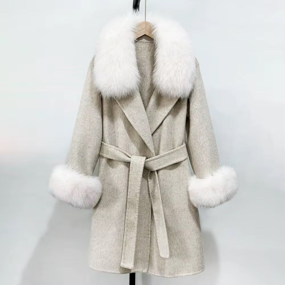 Elegant fox fur coat