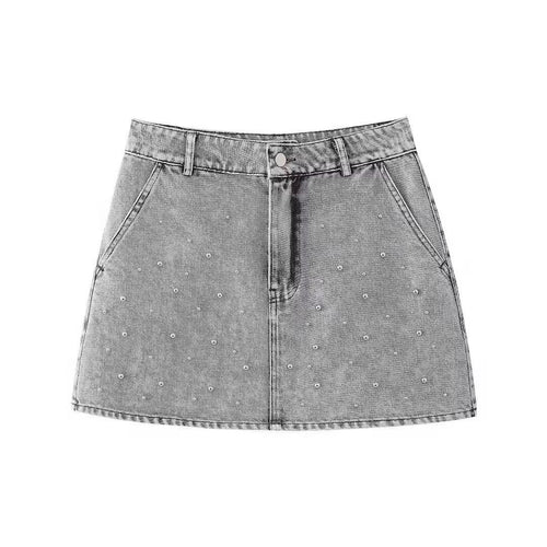 Silver Dust Denim Skirt