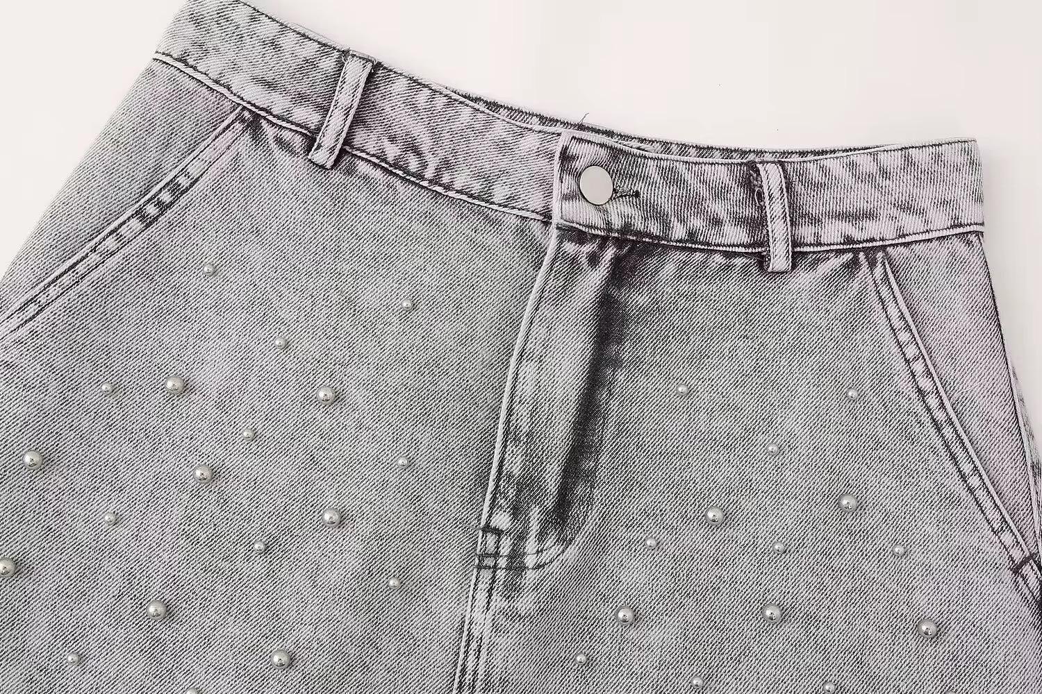 Silver Dust Denim Skirt