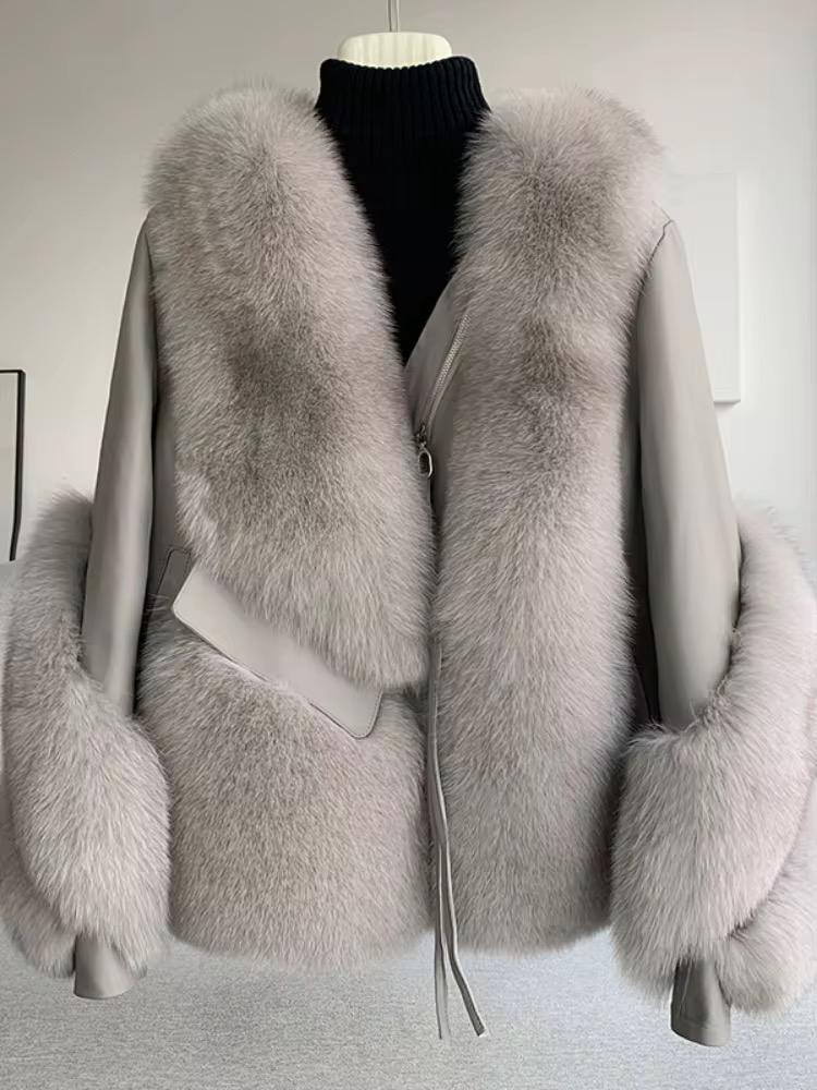 Elysian Fox Fur Leather Coat