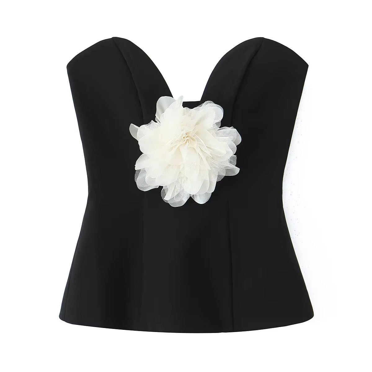 Petal Detail Strapless Top