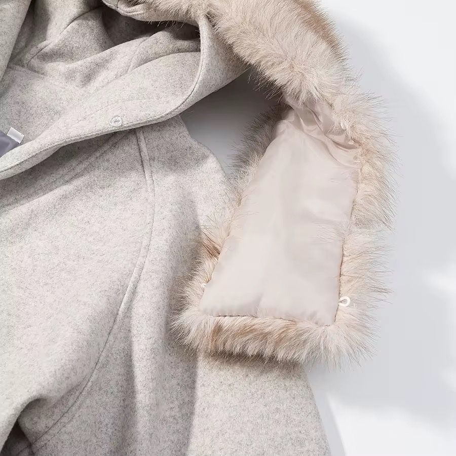 Fluffy Collar Bow-Tie Coat