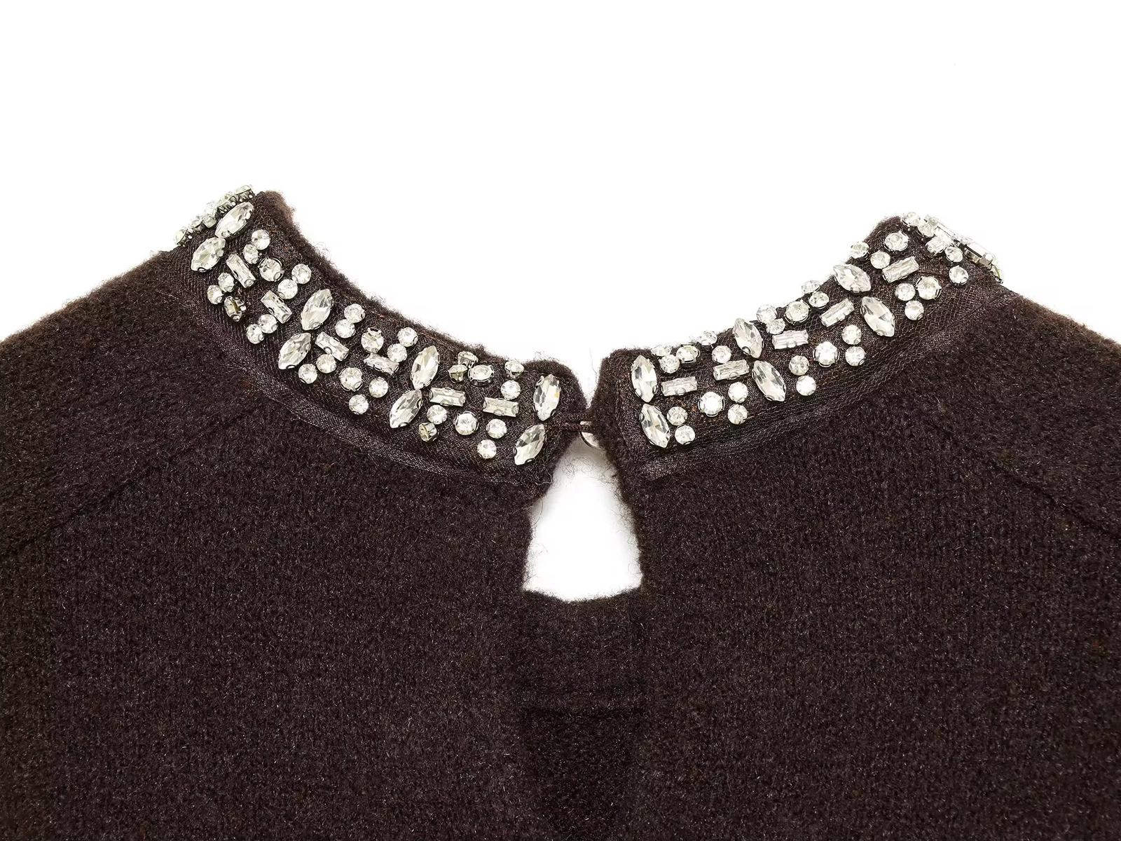 Diamond-Detail Knit Sweater
