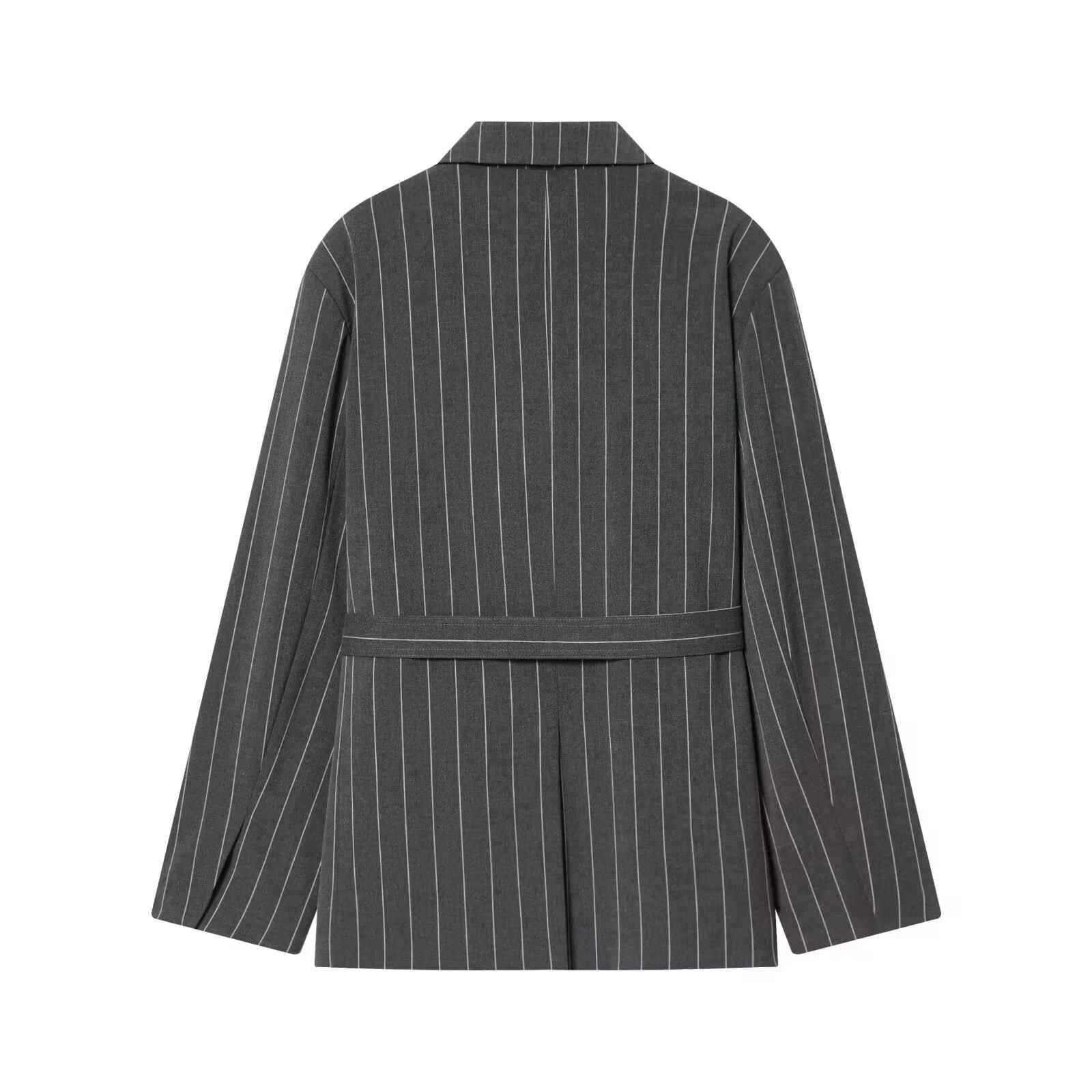 Striped Blazer & Wide-Leg Pants Set