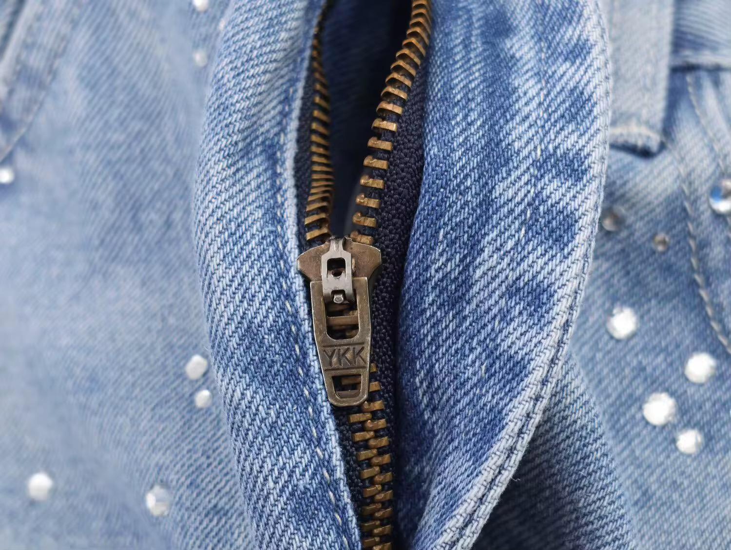 Pearl-Detail Baggy Jeans