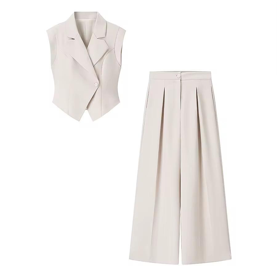 Minimalist Tailored Vest Suit Set