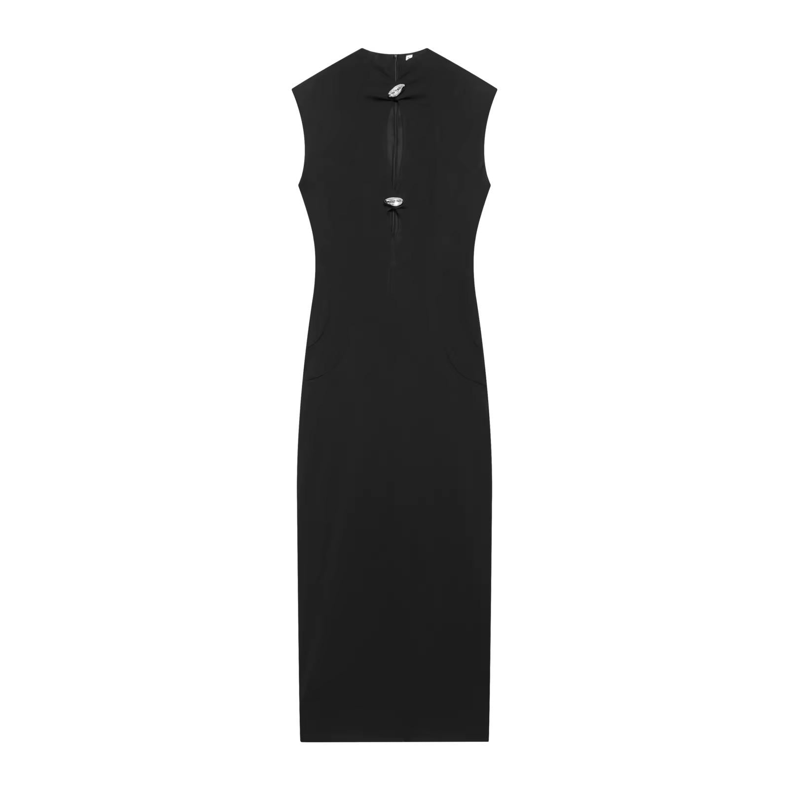 Sculpted Keyhole Midi Dress