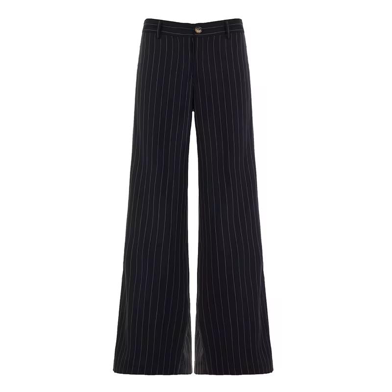 High-Waist Pinstripe Palazzo Pants