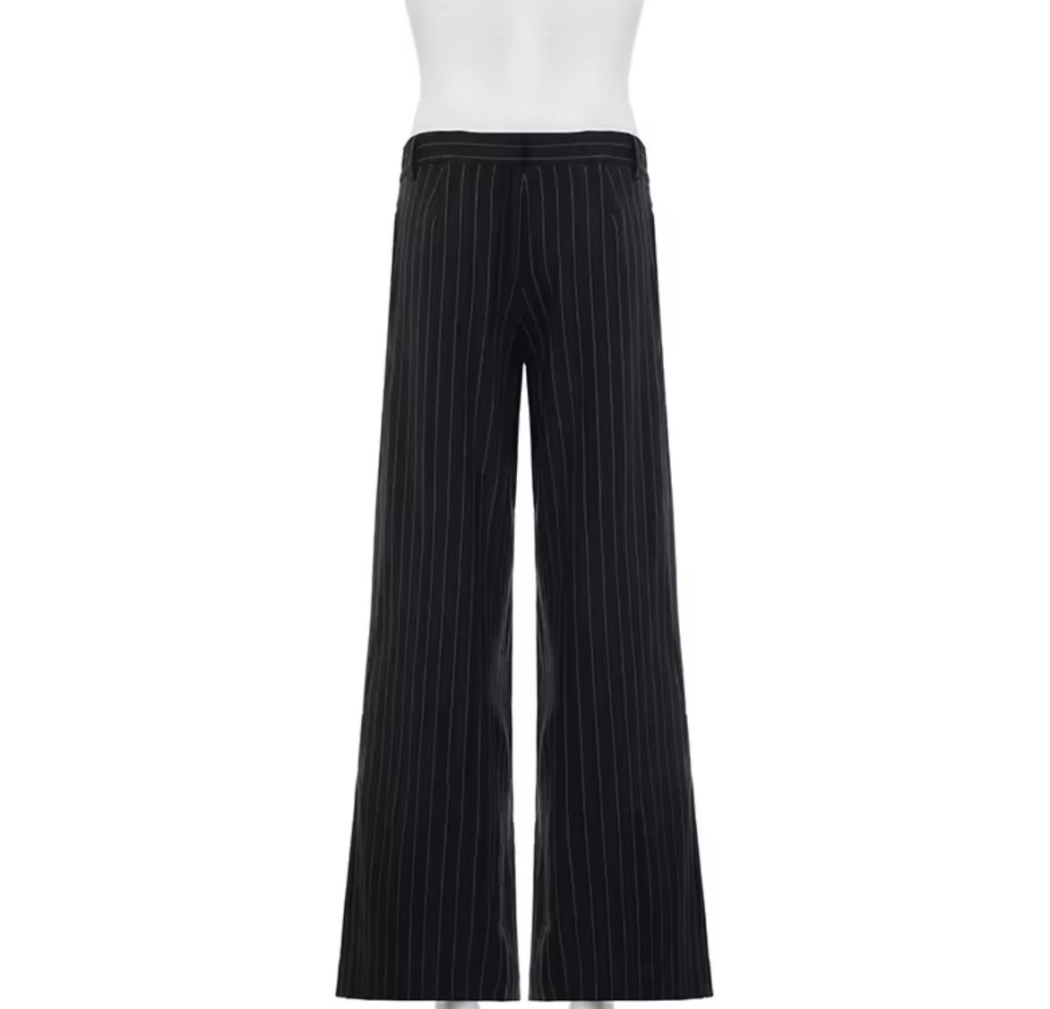 High-Waist Pinstripe Palazzo Pants
