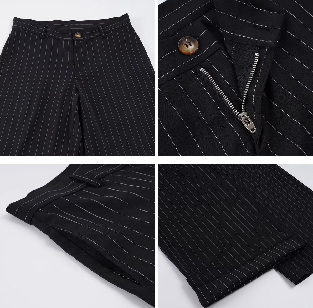 High-Waist Pinstripe Palazzo Pants