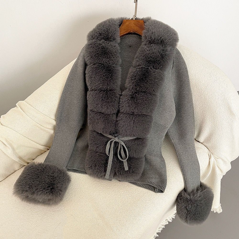 Knitted Fur Cardigan