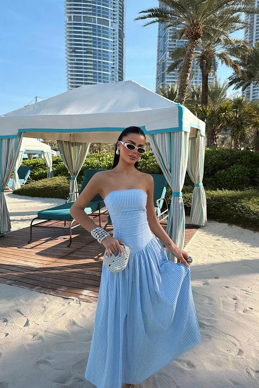Blue Bonnieh Striped Dress