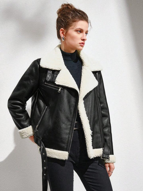 Luisa Leather Oversize Jacket