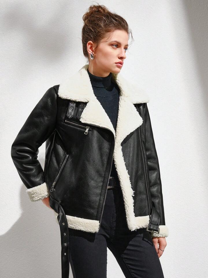 Luisa Leather Oversize Jacket