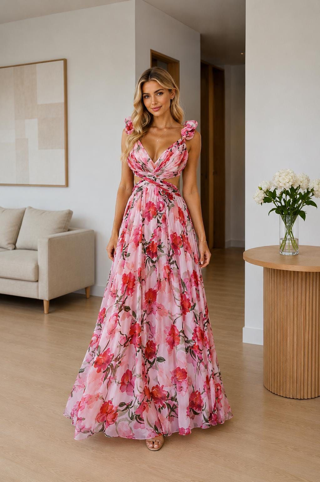 Aurelia Lace-Up Maxi Dress