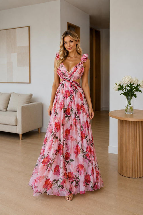 Aurelia Lace-Up Maxi Dress
