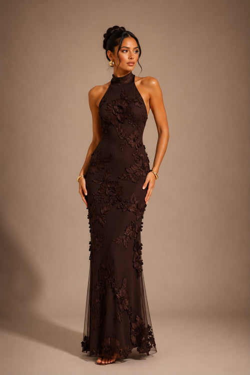 Florenza Lace Halter Maxi Dress