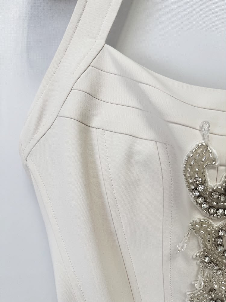 Veloura Rhinestone Halter Gown