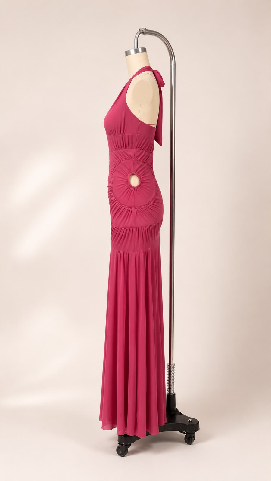 Elara Backless Pleated Maxi Dress
