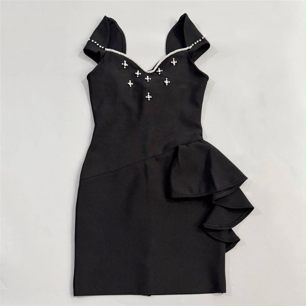 Scarlett Crystal Ruffle Mini Dress