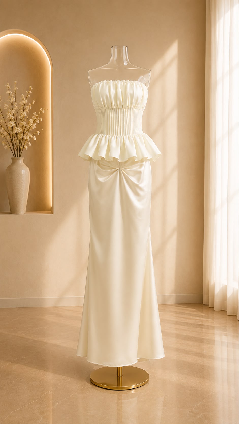 Amara Pleated Lotus Maxi Dress