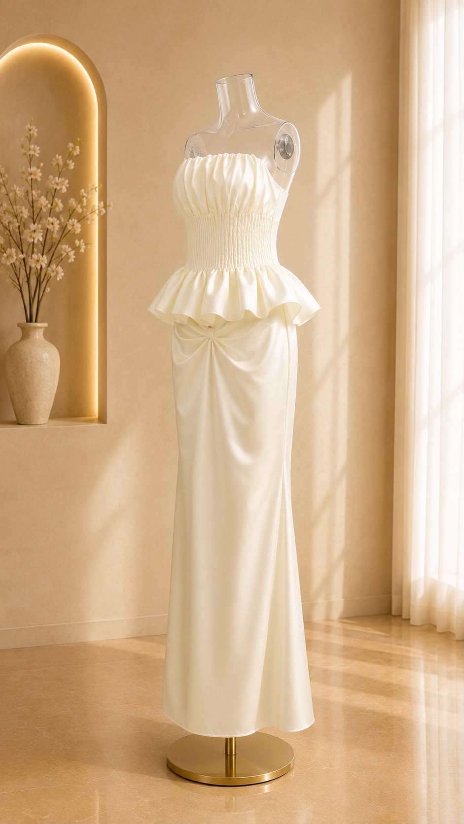 Amara Pleated Lotus Maxi Dress