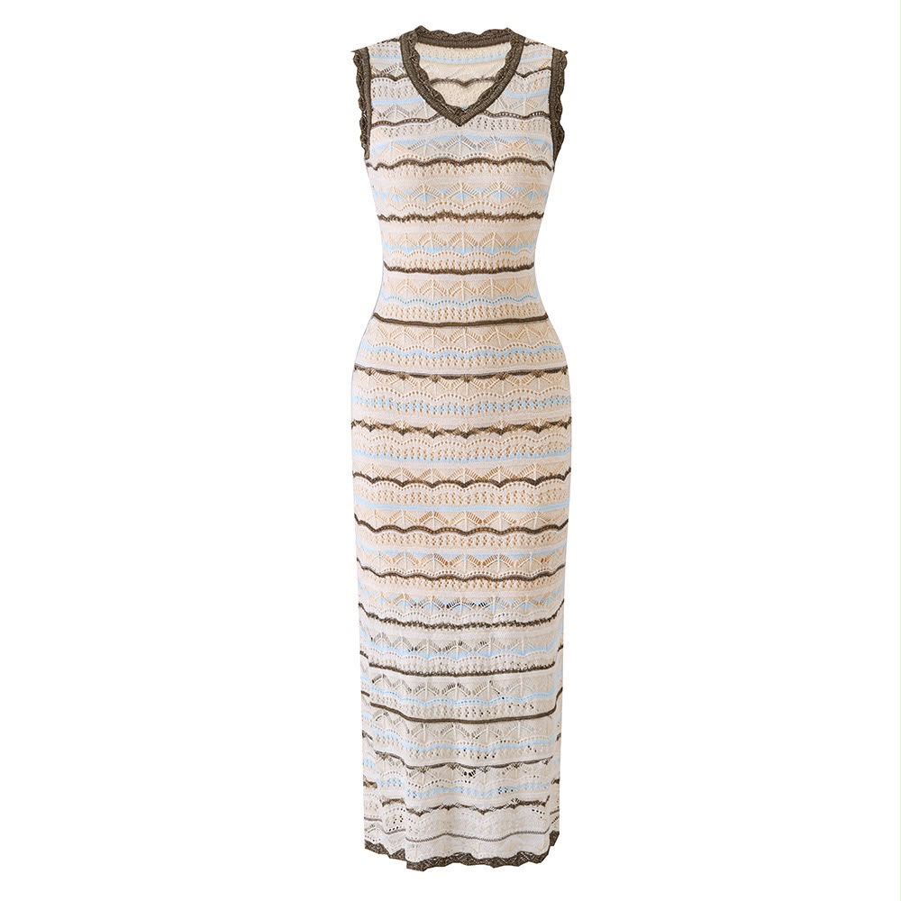 Elara Lace Contrast Maxi Dress