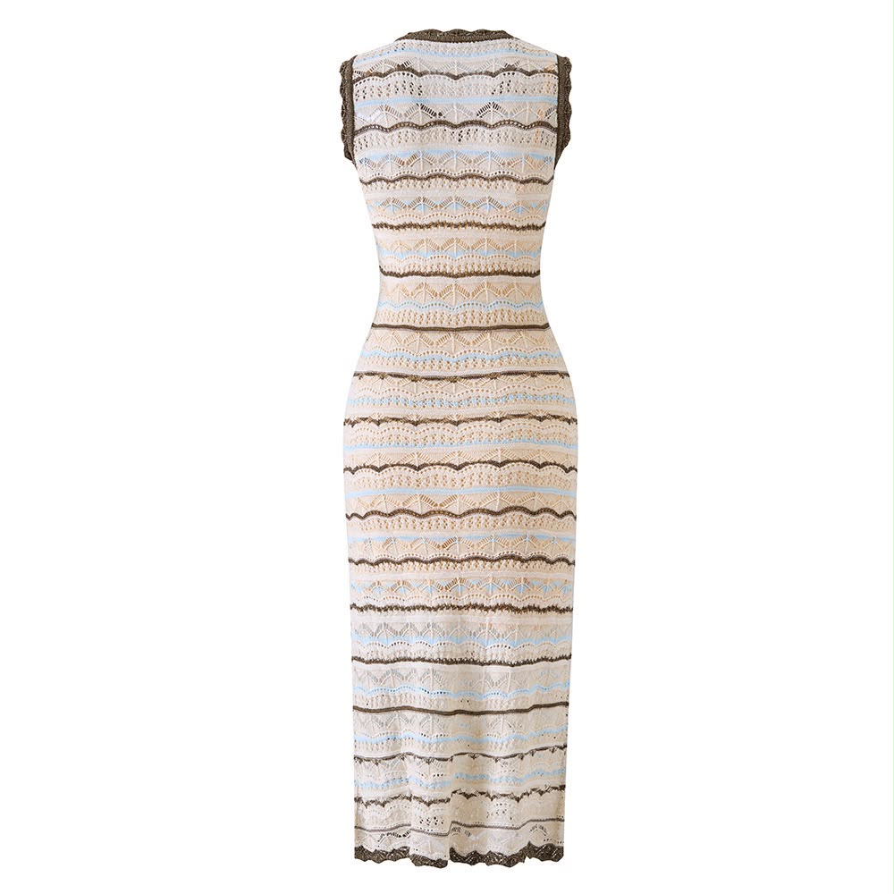 Elara Lace Contrast Maxi Dress