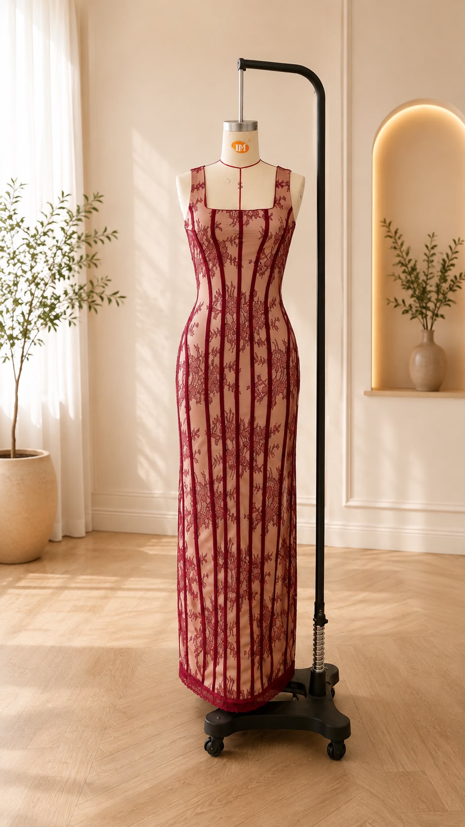 Rosaline Embroidered Fishtail Maxi Dress
