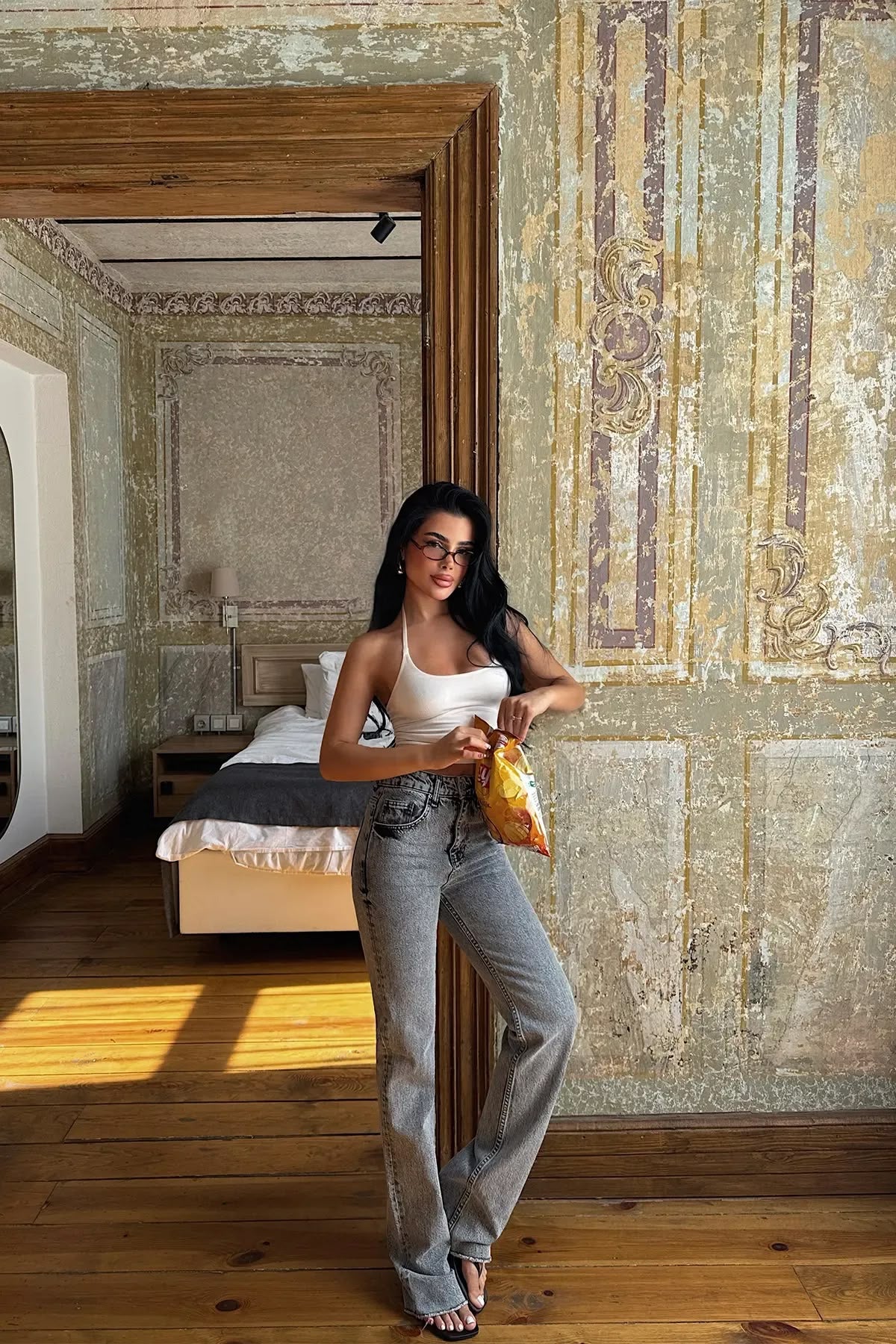 Gray High Waist Jean