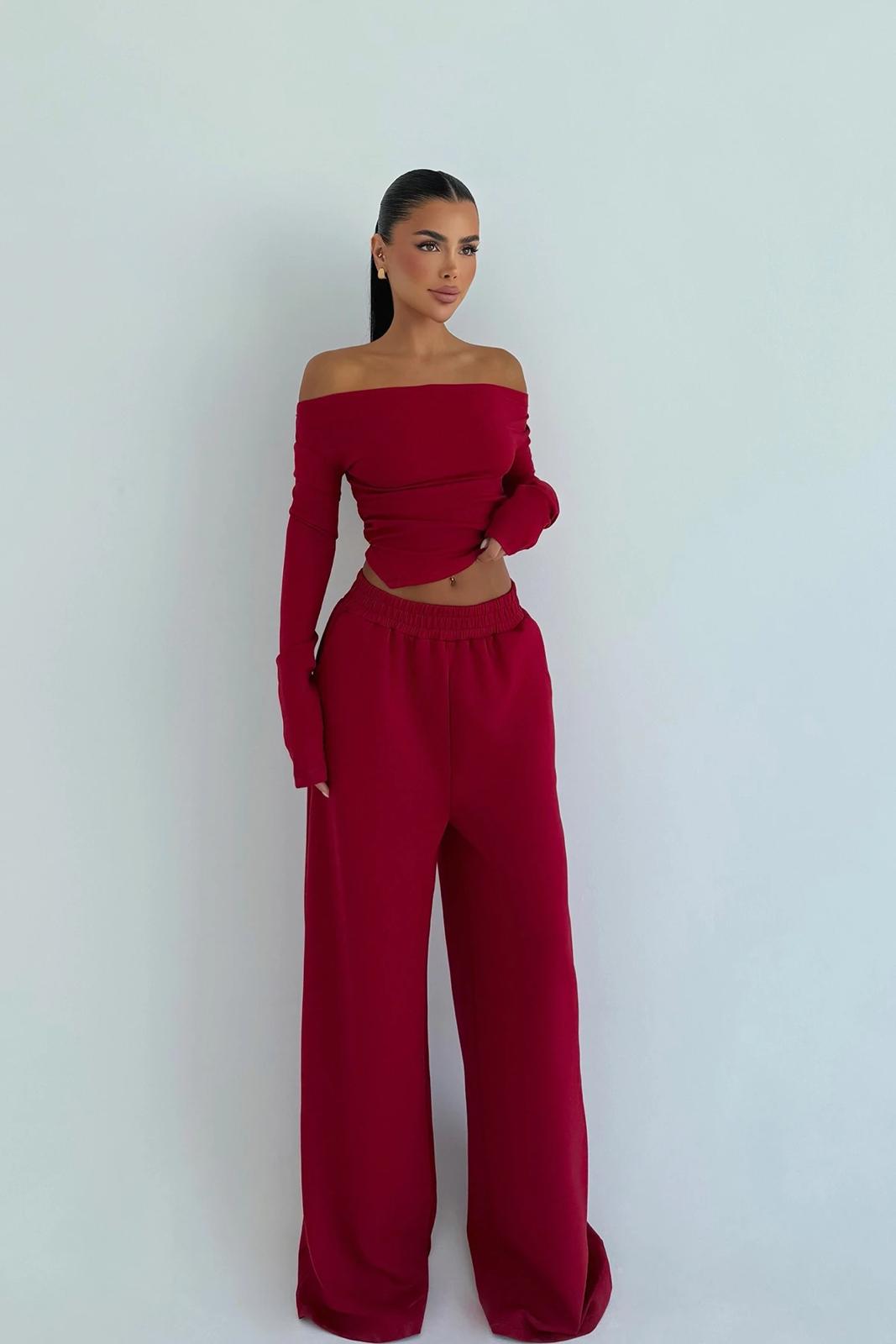 Red Trouser Suit