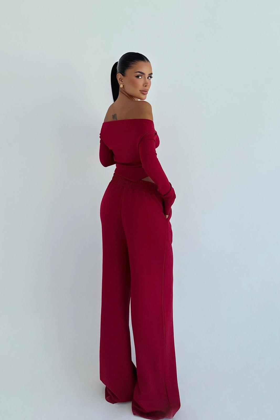 Red Trouser Suit