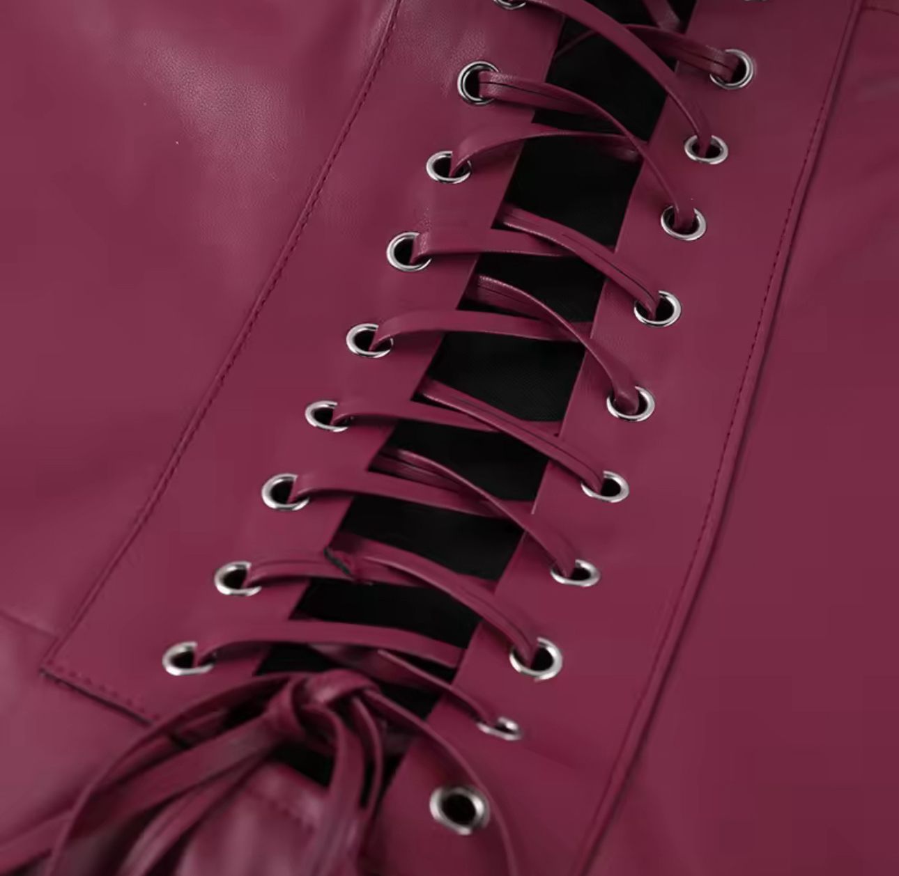 Bordeaux Allure Leather Gown