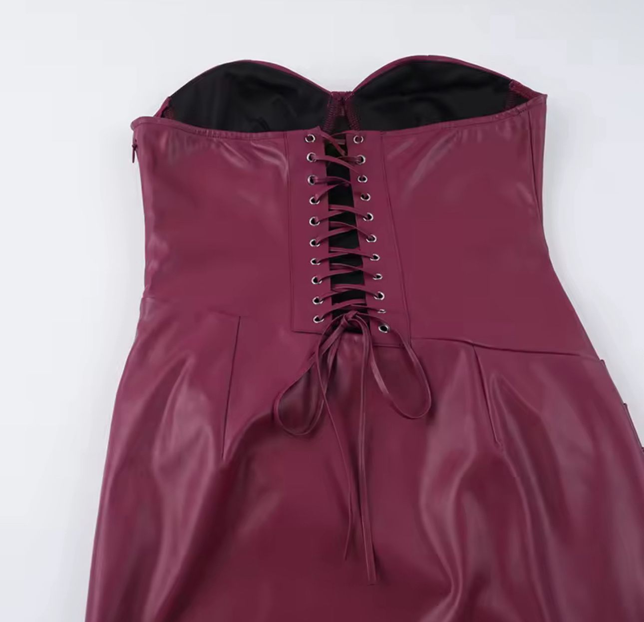 Bordeaux Allure Leather Gown
