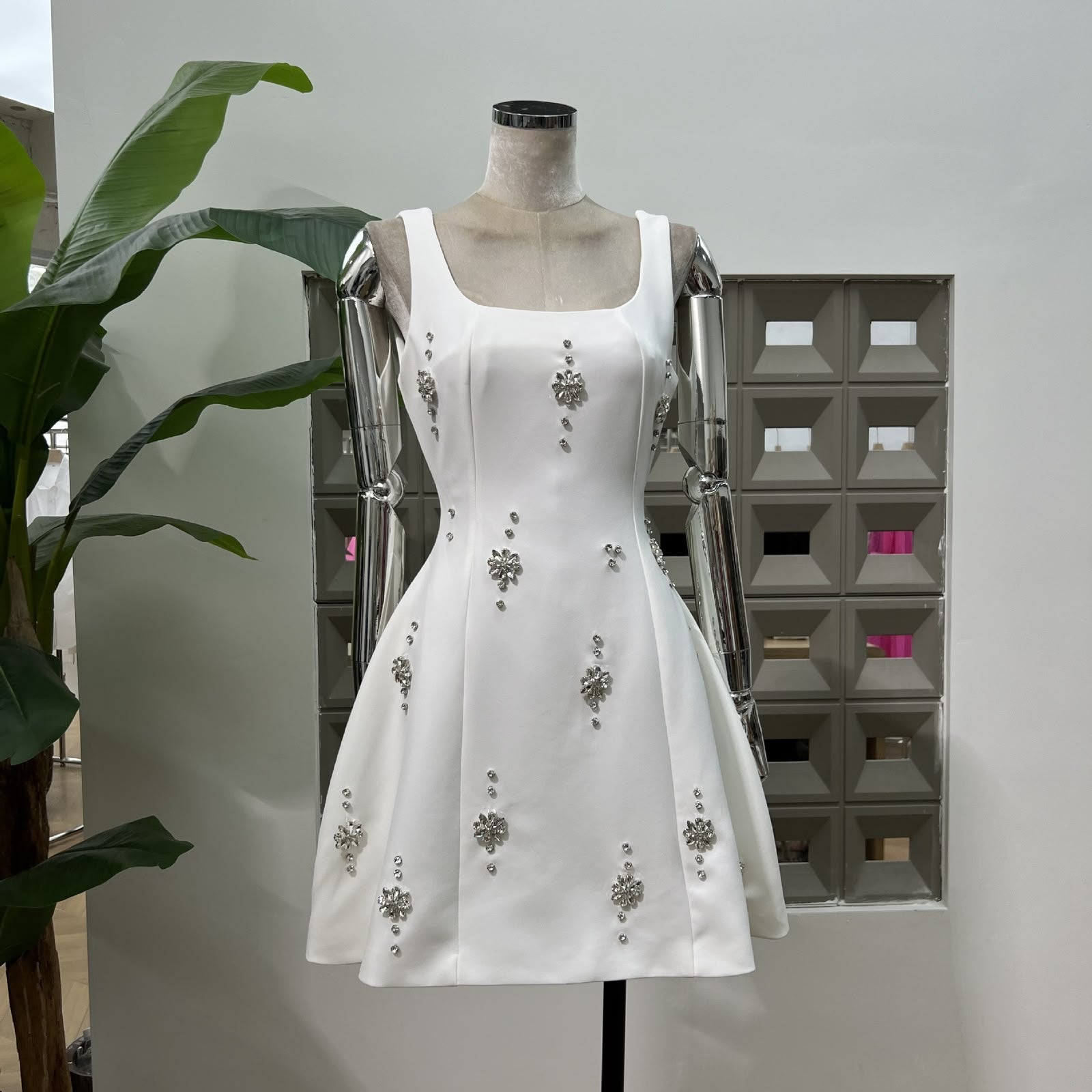 Aurelle Square Neck Mini Dress