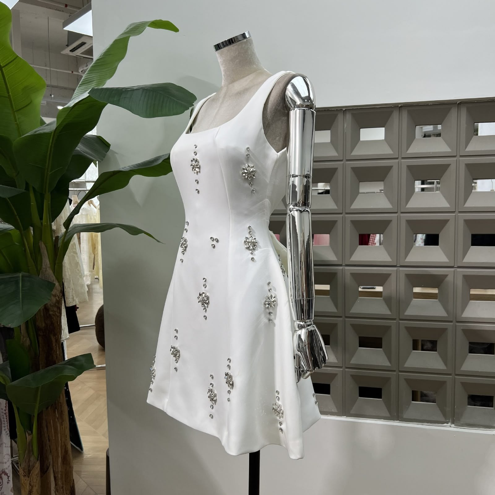 Aurelle Square Neck Mini Dress