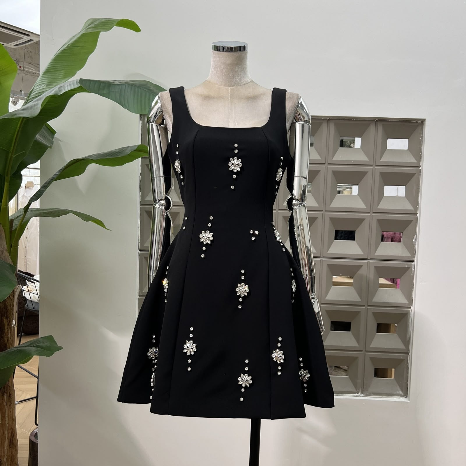 Aurelle Square Neck Mini Dress