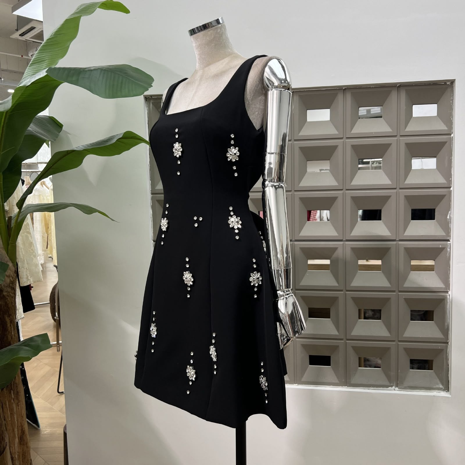 Aurelle Square Neck Mini Dress
