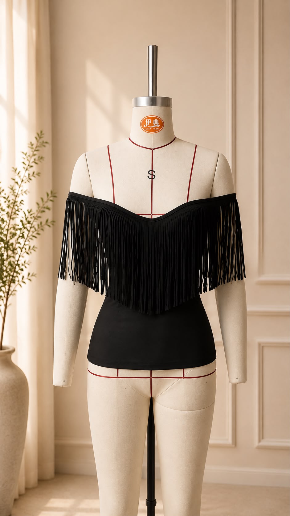 Fringed Off Shoulder Top