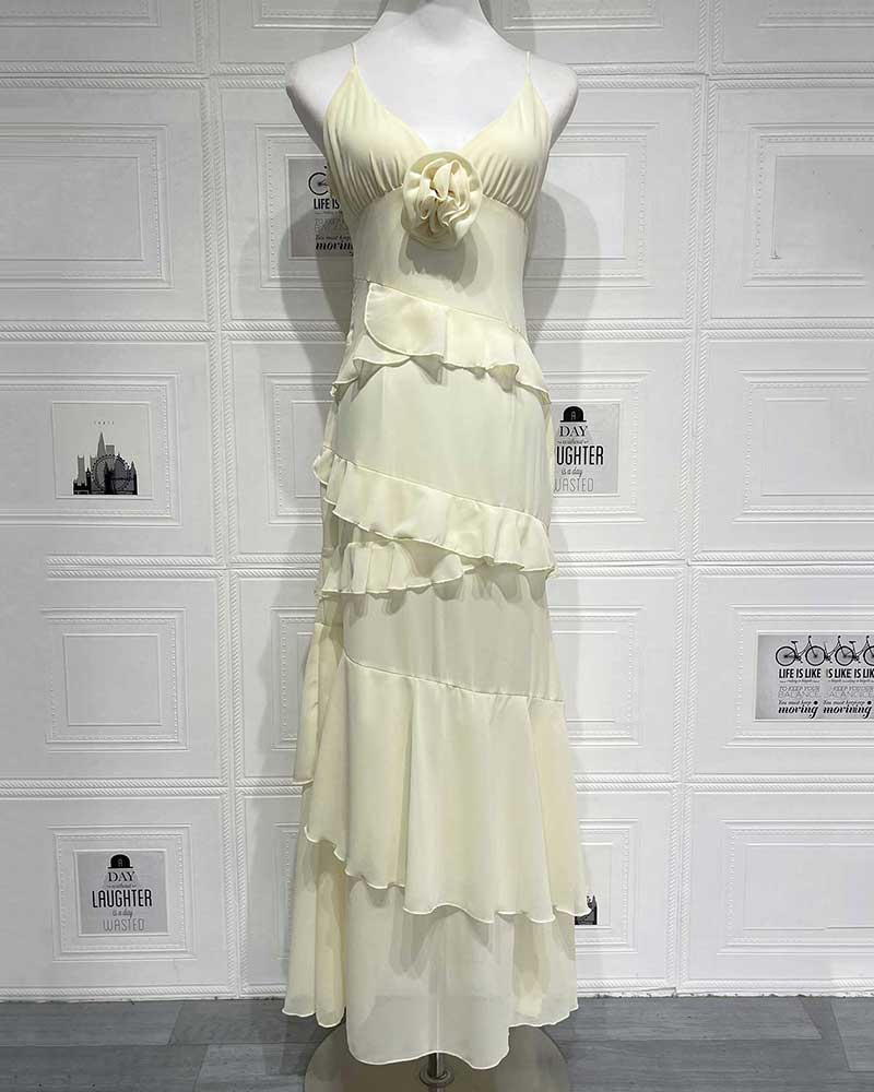 Elise Ruffle Maxi Dress