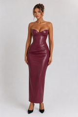 Bordeaux Allure Leather Gown
