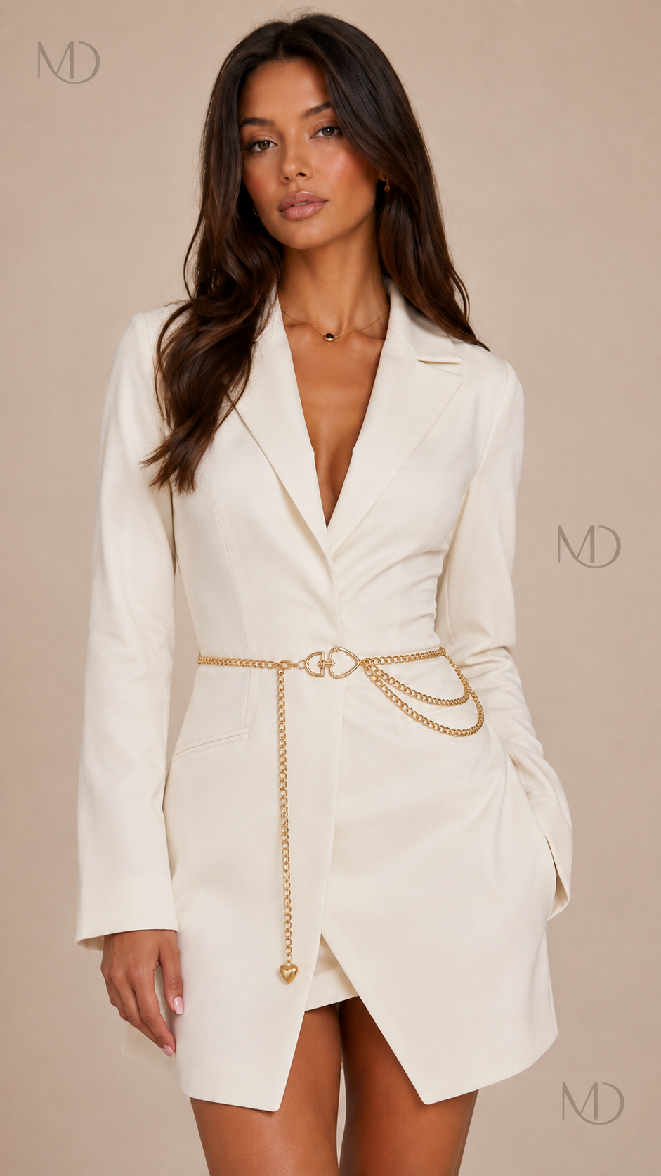 Anouk Layered Chain Belt - Gold Heart model