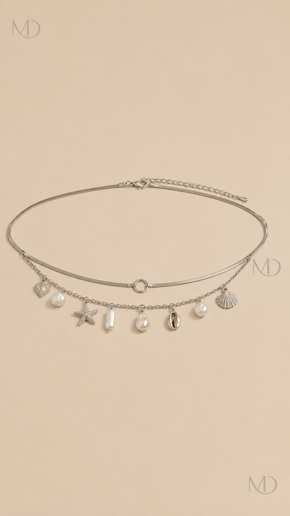 Anouk Layered Chain Belt - Silver Starfish Pearl item