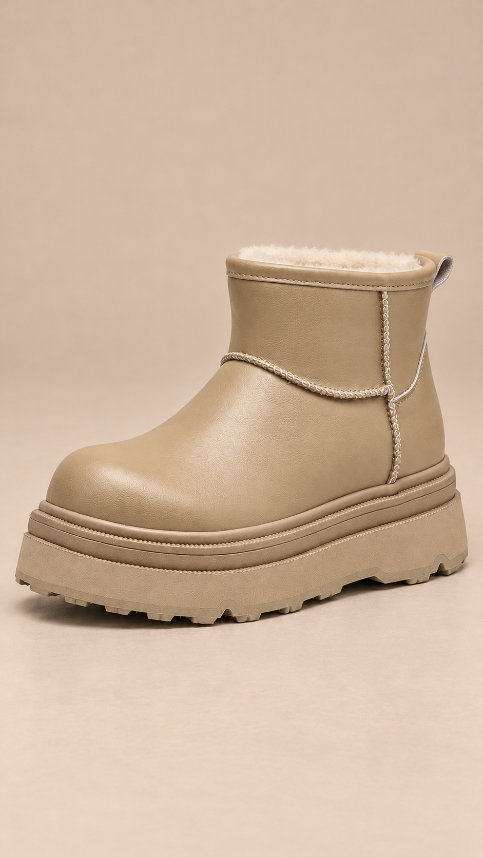Ondine Stacked-Sole Boot — Apricot product only