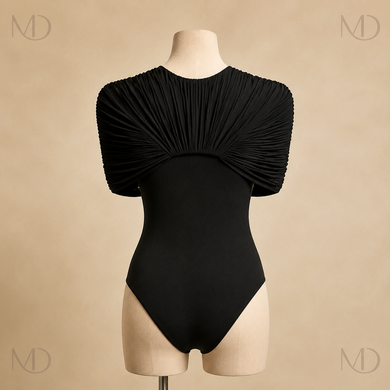 Ariane Draped Bodysuit Black back