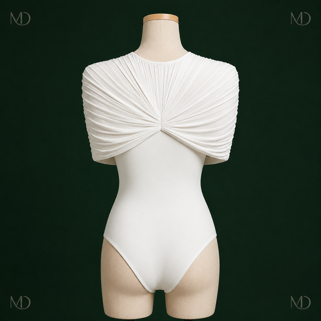 Ariane Draped Bodysuit White back