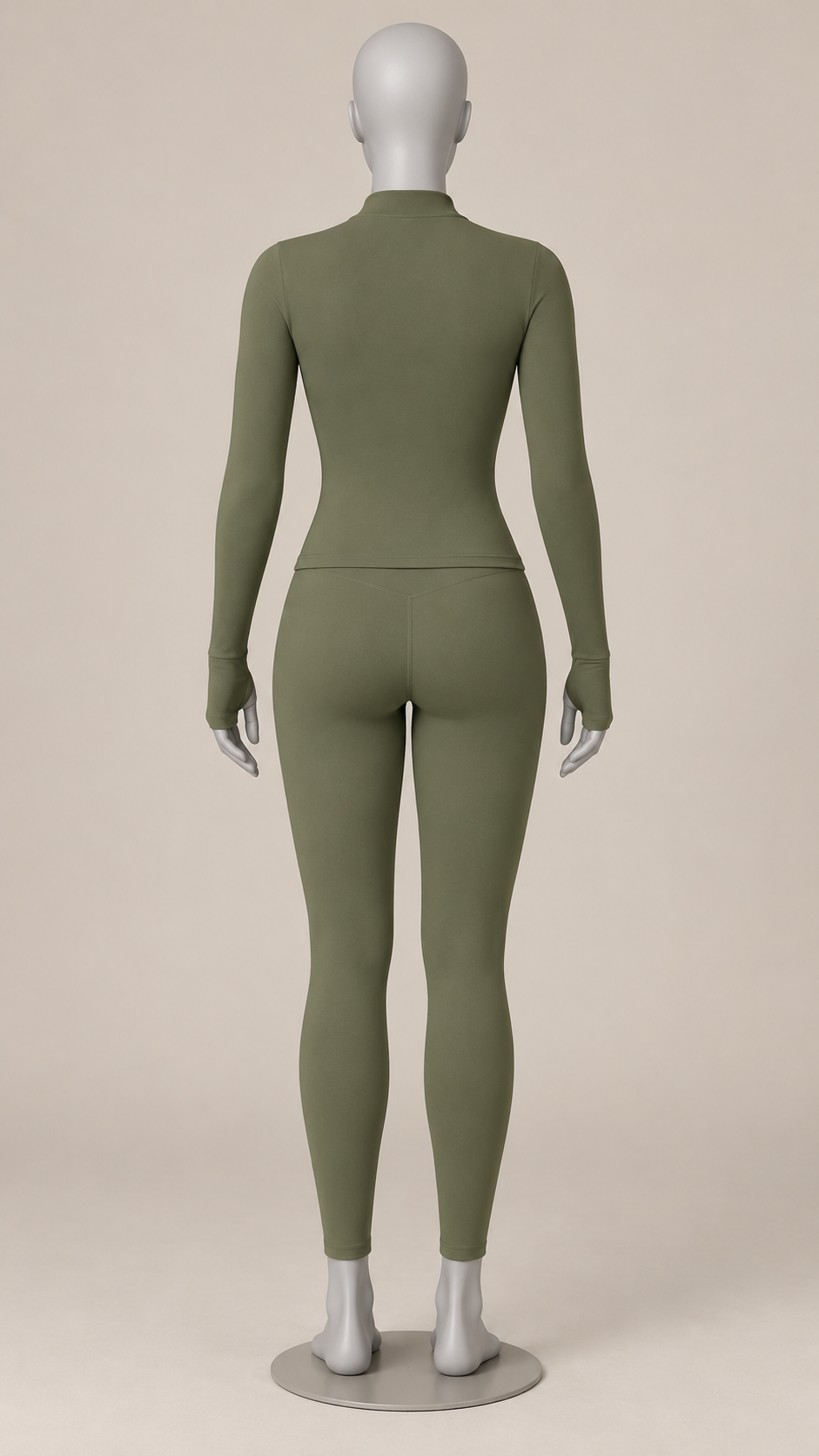 Kalinda Thumbhole Active Set — Army Green mannequin back