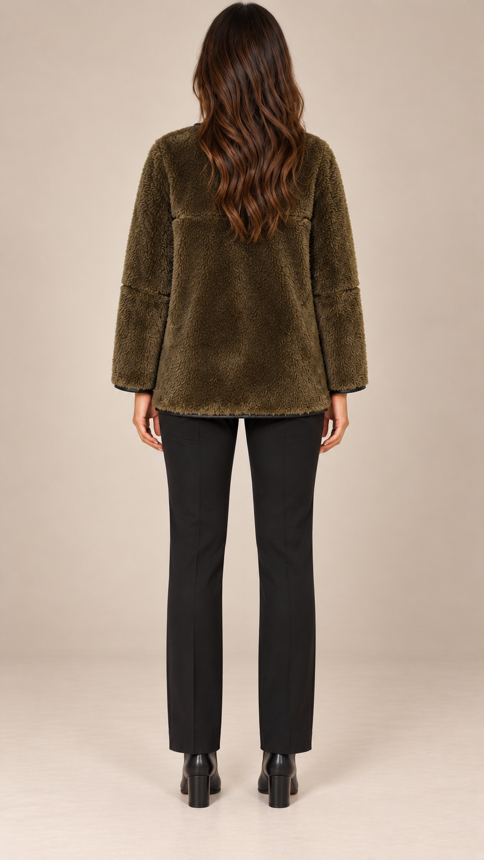 Cordelia Borg Jacket — Army Green model back
