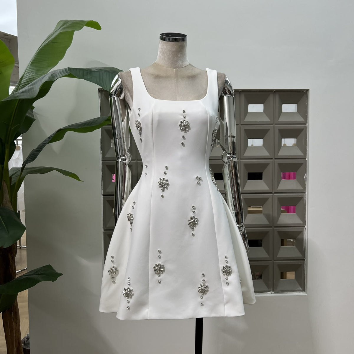 Aurelle Square Neck Mini Dress