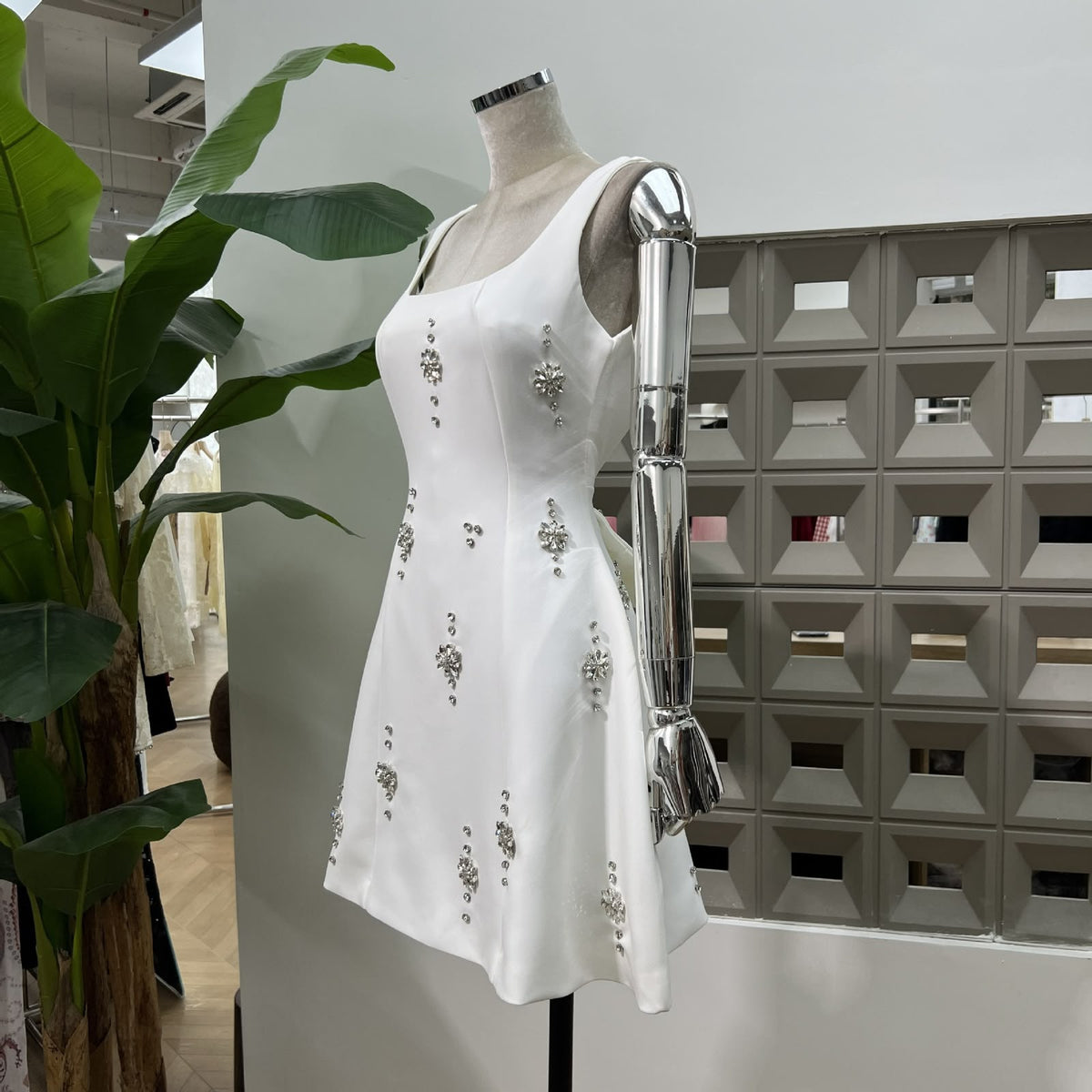 Aurelle Square Neck Mini Dress
